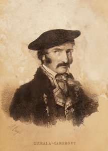 Portrét Tomáše ZumalaCarregui (1788-1835), postava ze španělského tažení nebo války za nezávislost a první carlistské války (rytina) od Spanish School