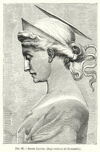 St Cecilia, basreliéf od Donatella (litho) od Spanish School