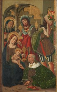 The Adoration of the Kings, c.1490 (tempera na panelu) od Spanish School