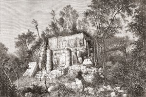 Ball Court, Chichén Itzá, Yucatan, Mexiko od Spanish School