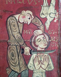 Umučení sv. Markéty Antiochijské, detail z průčelí oltáře z kláštera Santa Margarida de Vilaseca (tempera na dubovém panelu) od Spanish School