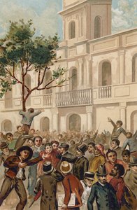 Povstání proti argentinskému prezidentovi Juarezovi Celmanovi, Buenos Aires, 1890 od Spanish School