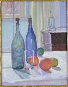 Modré a zelené lahve a pomeranče od Spencer Frederick Gore