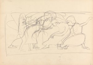 Jeskyně zlatého telete: Studie pro dekorativní panel, ctitele od Spencer Frederick Gore