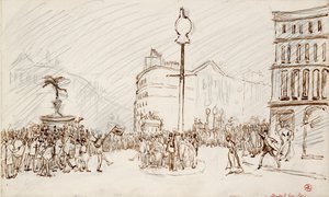 Pouliční scéna-Piccadilly Circus, 1900 od Spencer Gore