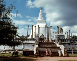 Pohled na Thuparamaya dagoba od Sri Lankan School