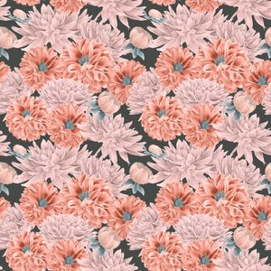 Dahlia hero pattern colorway 1, 2020 (grafitová tužka a digitální tisk) od Stacy Hsu