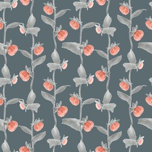 Dahlias coordinate pattern colorway 1, 2020 (grafitová tužka a digitální tisk) od Stacy Hsu