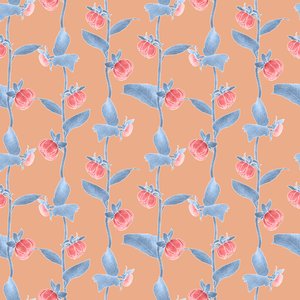 Dahlias coordinate pattern colorway 2, 2020 (grafitová tužka a digitální tisk) od Stacy Hsu