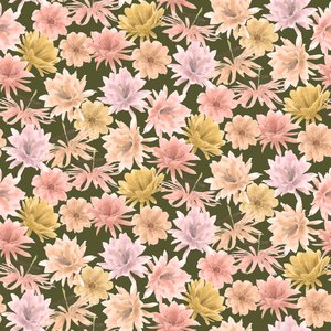 Vzor Mojave Desert Blooms, 2021 (grafitová tužka a digitální tisk) od Stacy Hsu