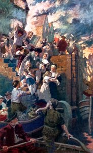 Velký požár Londýna (barevná litografie) od Stanhope Alexander (after) Forbes