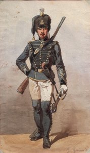 Studie uniforem, kresba Stanislao Grimaldi del Poggetto