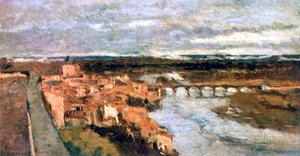 Krajina s vesnicí a mostem, c1855-1892