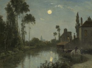 Měsíční řeka, kolem 1866-?70 od Stanislas Victor Edouard Lepine