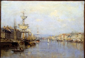 Pohled na přístav Rouen Obraz Stanislas Lepine (1835-1892) Remeš z 19. století, Musee des Beaux Arts