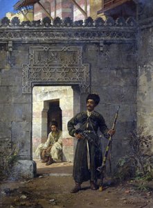 "Les gardes tcherkesses"" (Čerkesské stráže) malba Stanislava Chlebovského (Khlebovského) (1835-1884) - 1880 - Olej na plátně Rozměr 55,5x41,2 cm Soukromá sbírka od Stanislaus von Chlebowski