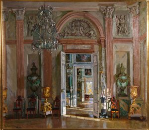 Velký vestibul v paláci Kuskovo, 1917