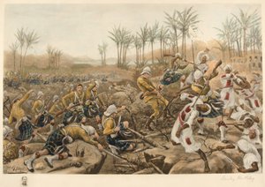 Cameron Highlanders bere ohradu, Atbara, 8. dubna 1898 (fotolitografie) od Stanley Berkeley