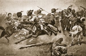 Na expedici do Pao-ting-fu: Náboj bengálských kopiníků, ilustrace z 