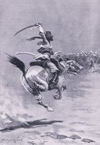 Dillí: Oblehatelé byli neustále napadáni, červenec 1857, ilustrace z britských bitev na souši a moři, 1915 od Stanley L. Wood