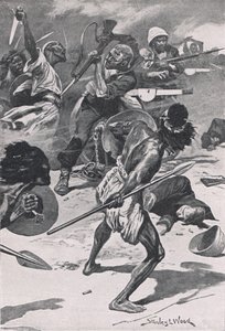 Bitva u Abu-Klea, 17. ledna 1885, ilustrace z britských bitev na zemi a na moři, 1915
