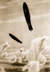 Zepps on North Sea Patrol, ilustrace z 