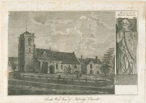 Aldridge Church: rytina, nd [1762-1802] od Stebbing Shaw