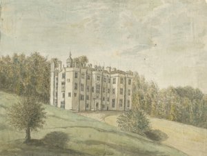 Beaudesert Hall and Park: malba vodovými barvami, nd [1762-1802] od Stebbing Shaw