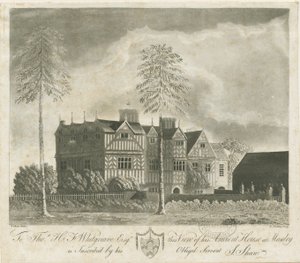 Bushbury - Moseley Old Hall: rytina akvatinty a [18. století] od Stebbing Shaw