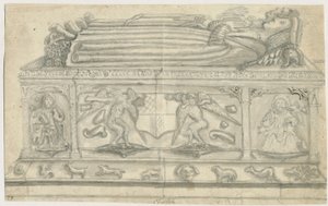 Clifton Campville Church – Vernon Monument: kresba tužkou, nd [1762-1802] od Stebbing Shaw