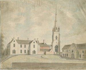 Clifton Campville Church: malba akvarelem a [c 1790] od Stebbing Shaw