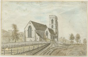 Colwich Church: malba vodovými barvami, nd [1762-1802] od Stebbing Shaw