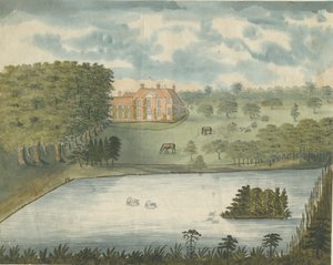 Freeford Hall: malba vodovými barvami, nd [1762-1802] od Stebbing Shaw