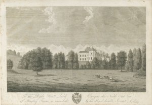 Hagley Hall: rytina od Stebbing Shaw