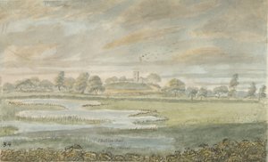 High Offley Church: malba vodovými barvami, nd [1762-1802] od Stebbing Shaw