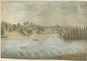 Himley Hall: malba vodovými barvami, nd [1762-1798] od Stebbing Shaw