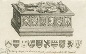 Katedrála Lichfield - Hrob lorda Bassetta: rytina a [c 1791] (tisk) od Stebbing Shaw