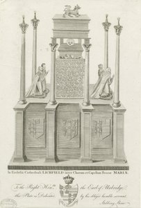 Katedrála Lichfield - Hrob Williama Pageta: rytina, nd [1762-1798] (tisk) od Stebbing Shaw