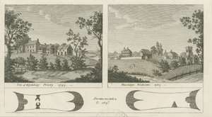 Mavesyn Ridware Hall - Gatehouse: rytina, 1785 od Stebbing Shaw