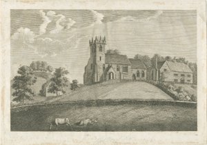 Sandon Church and Parsonage: rytina, nd [1797] (tisk) od Stebbing Shaw