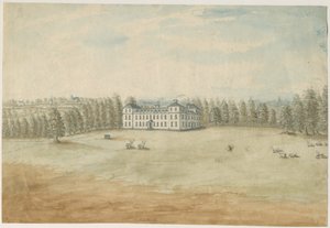 Sandwell Park - Hall: malba vodovými barvami, nd [1762-1798] od Stebbing Shaw