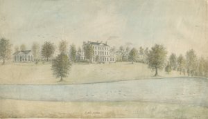 Shenstone - Little Aston Hall: malba vodovými barvami, nd [1762-1802] od Stebbing Shaw