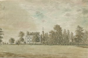 Statfold Hall: malba vodovými barvami, nd [1762-1802] od Stebbing Shaw