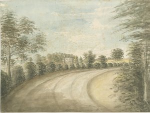 Statfold Hall: malba vodovými barvami, nd [1762-1802] od Stebbing Shaw