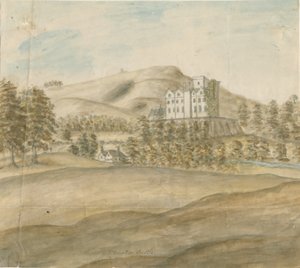 Stourton Castle: malba vodovými barvami, nd [1762-1798] od Stebbing Shaw