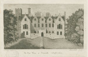 Tamworth - The Moat House: rytina, nd [1762-1802] (tisk) od Stebbing Shaw