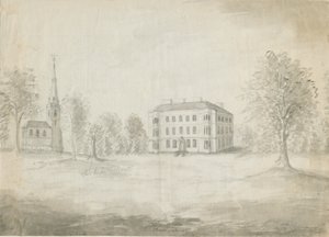 Thorpe Constantine Church and Hall: kresba tužkou a lavírováním, nd [1762-1802] od Stebbing Shaw