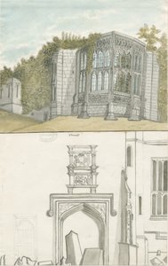Tixall - Gotické okno a heraldické starožitnosti: malba vodovými barvami, nd [1762-1802] (malba) od Stebbing Shaw
