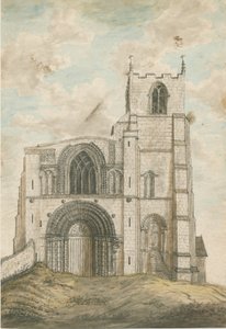 Tutbury Priory Church: malba vodovými barvami, nd [1762-1802] od Stebbing Shaw