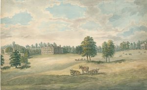Weston-under-Lizard - Hall: malba vodovými barvami, nd [1762-1802] od Stebbing Shaw